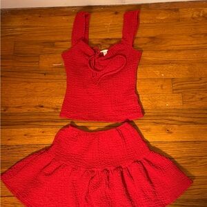 See You Monday Red Two-Piece Dress